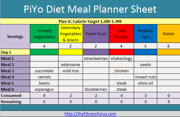 how slimming diet plan excel